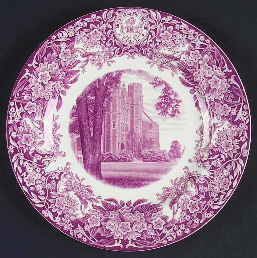 Mount Holyoke College Mulberry Dinner Plate by Wedgwood-1