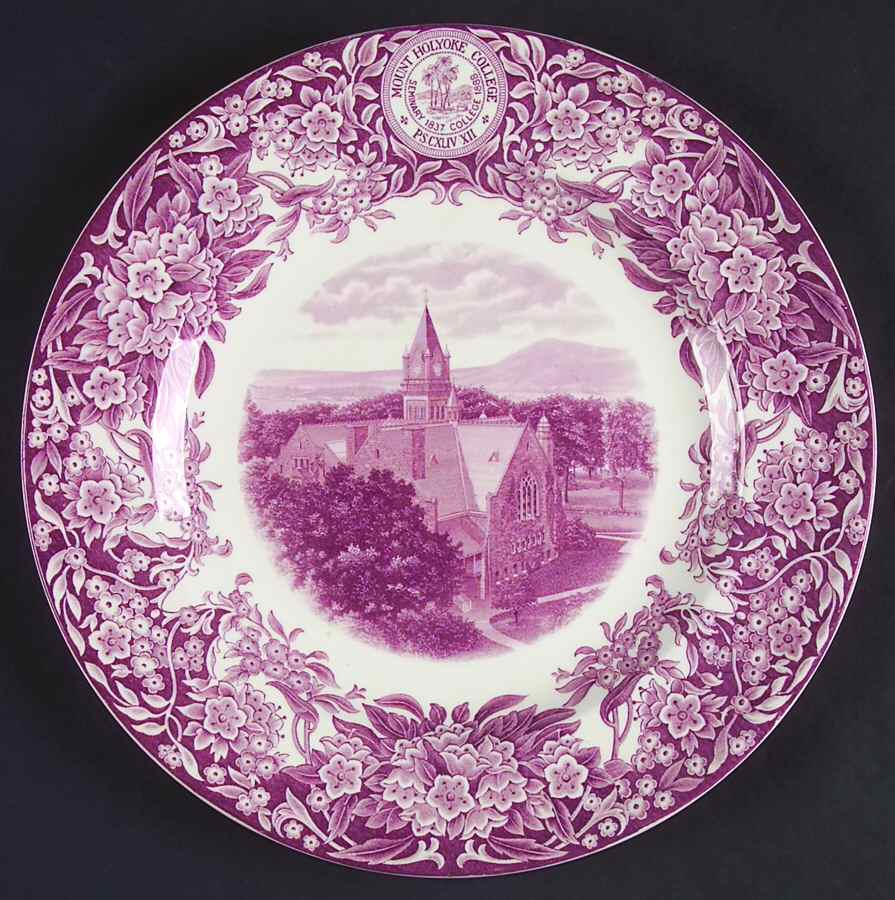 Mount Holyoke College Mulberry Dinner Plate by Wedgwood-1