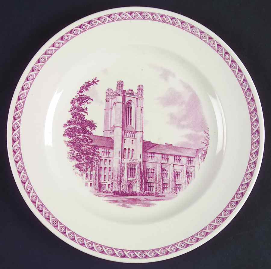 Mount Holyoke College Mulberry Luncheon Plate by Wedgwood-1