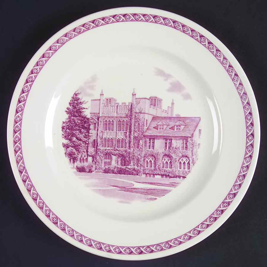 Mount Holyoke College Mulberry Luncheon Plate by Wedgwood-1
