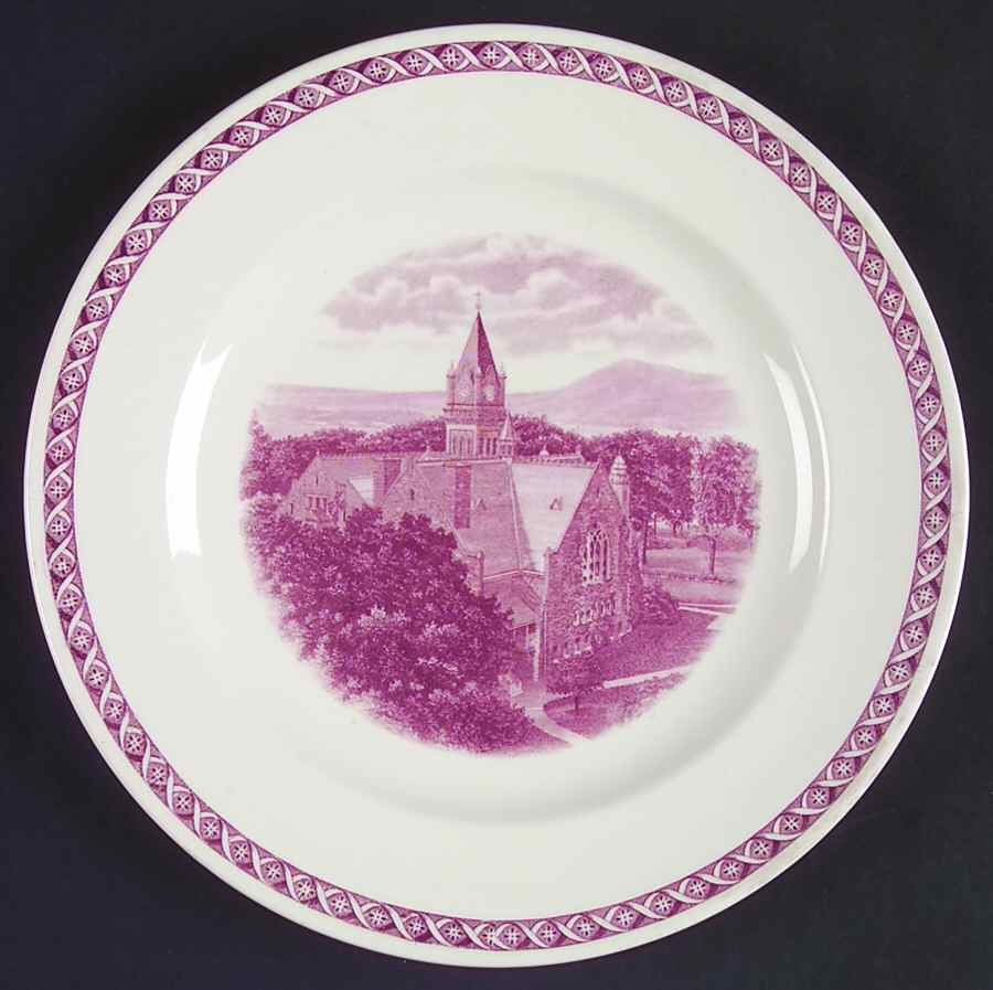 Mount Holyoke College Mulberry Luncheon Plate by Wedgwood-1