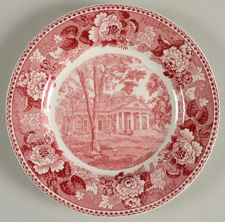 Monticello Pink (Floral Rim) Dessert/Pie Plate by Wedgwood-1