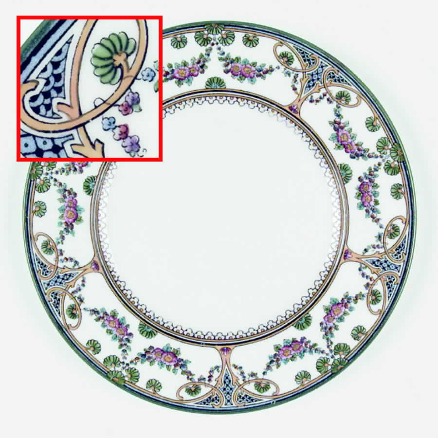 Montreal (No Floral Center, Green Trim) Salad Plate by Wedgwood-1