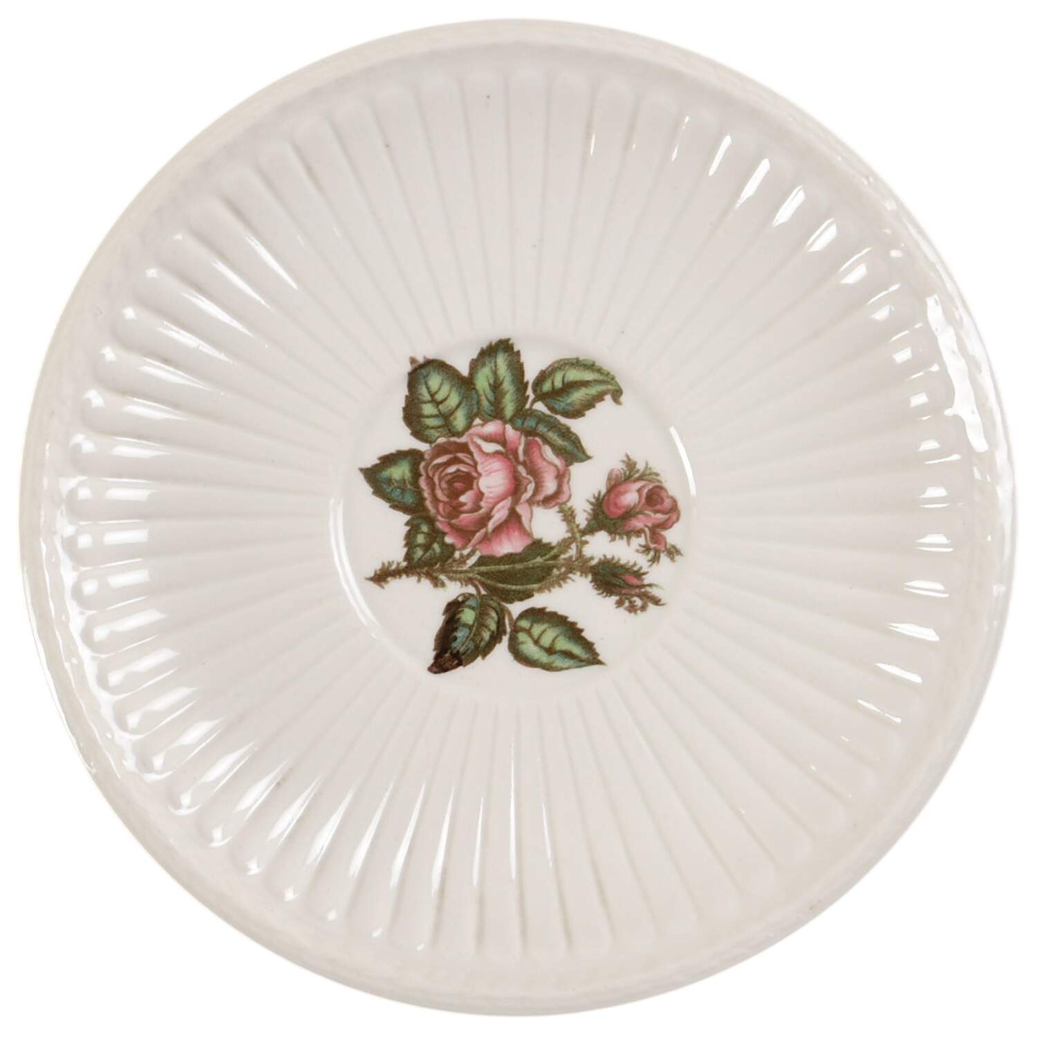 Moss Rose (Older, Brown Backstamp) Saucer for Footed Cup by Wedgwood-1