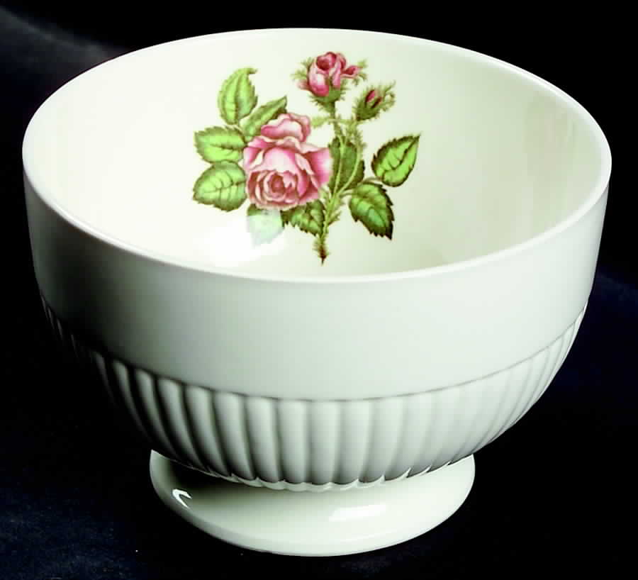 Moss Rose (Older, Brown Backstamp) Cranberry Bowl by Wedgwood-1
