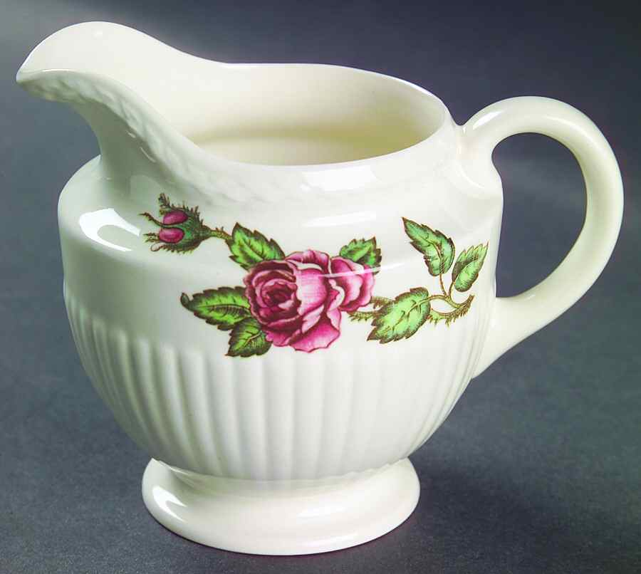 Moss Rose (Older, Brown Backstamp) Creamer by Wedgwood-1