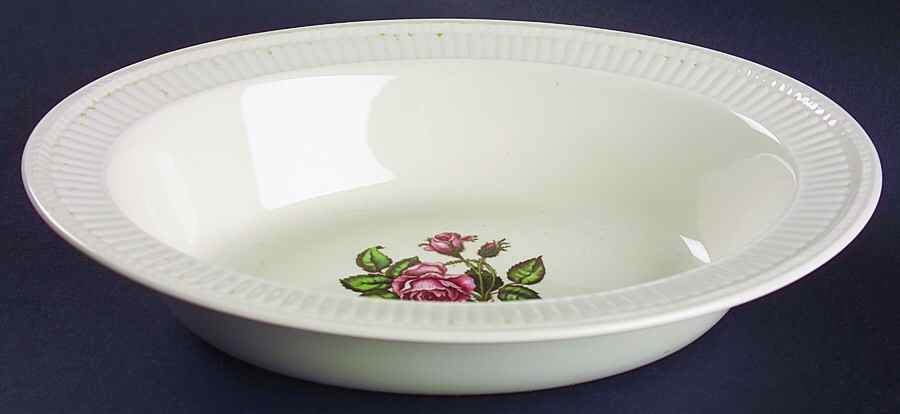 Moss Rose (Older, Brown Backstamp) 10" Oval Vegetable Bowl by Wedgwood-1