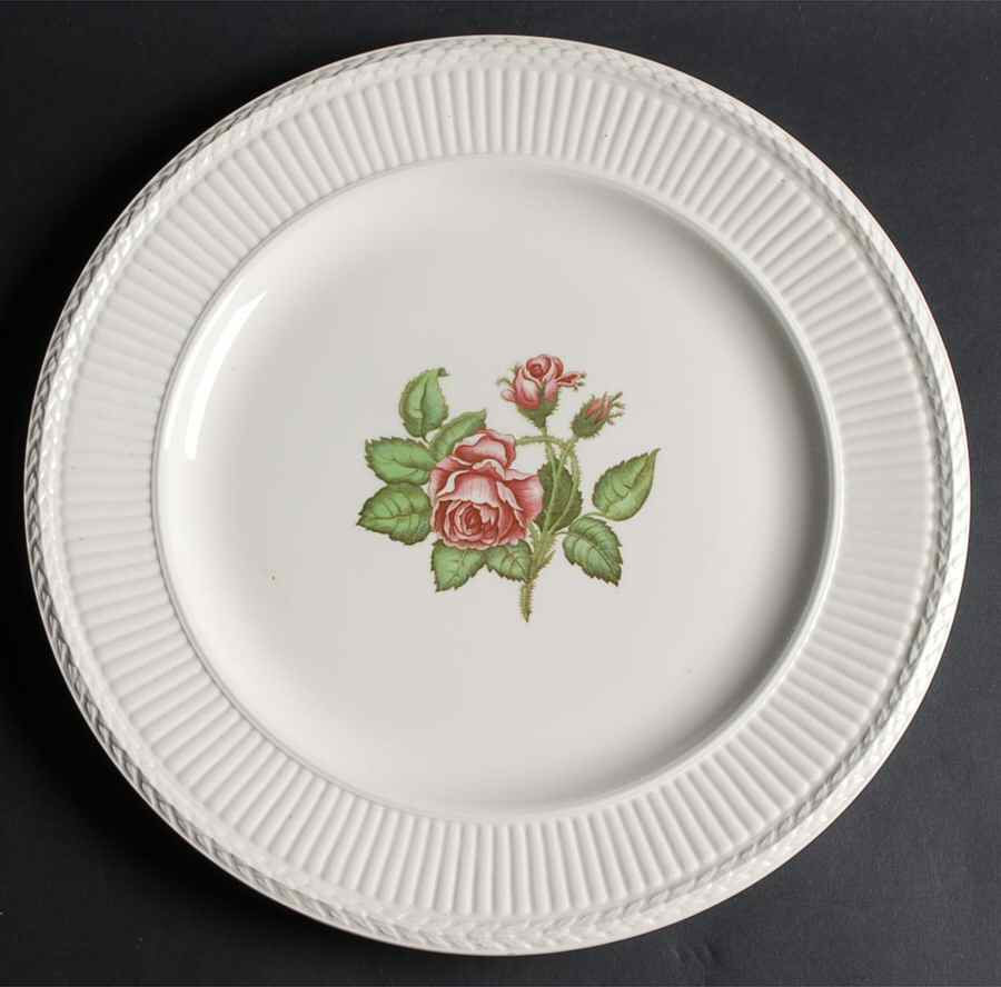 Moss Rose (Older, Brown Backstamp) 13" Chop Plate (Round Platter) by Wedgwood-1