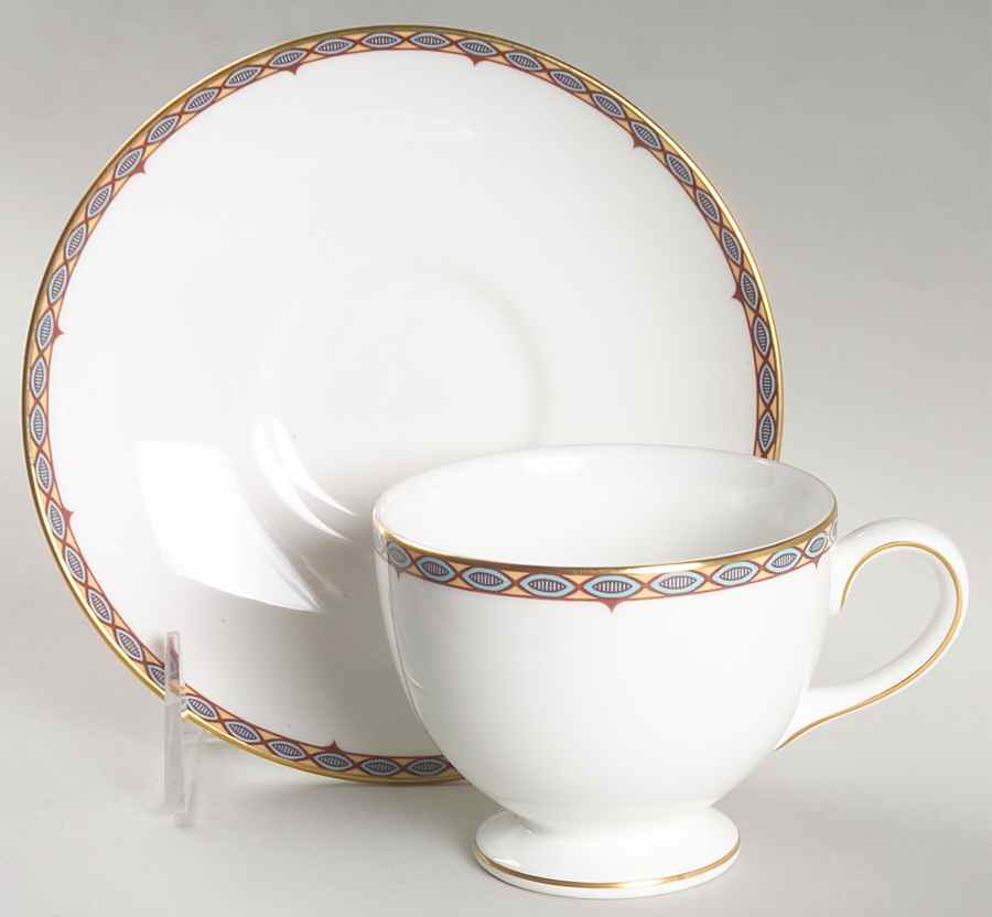 Moresque Footed Cup & Saucer Set by Wedgwood-1