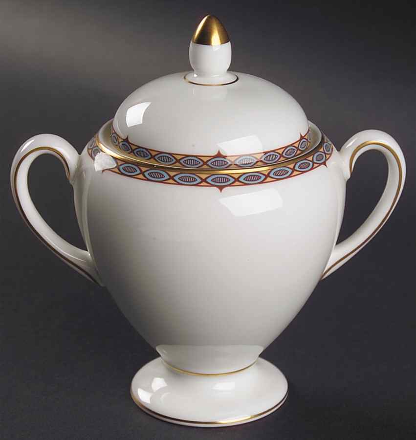 Moresque Globe Shape Sugar Bowl & Lid by Wedgwood-1