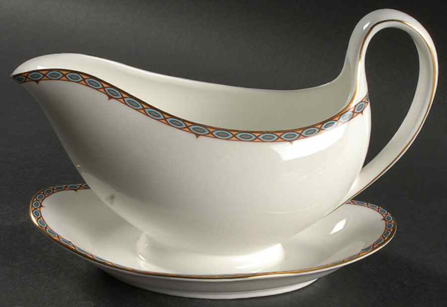 Moresque Gravy Boat with Attached Underplate by Wedgwood-1