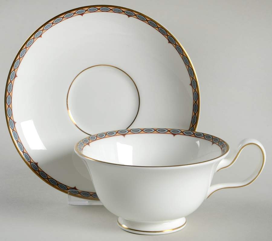 Moresque Footed Cup & Saucer Set by Wedgwood-1