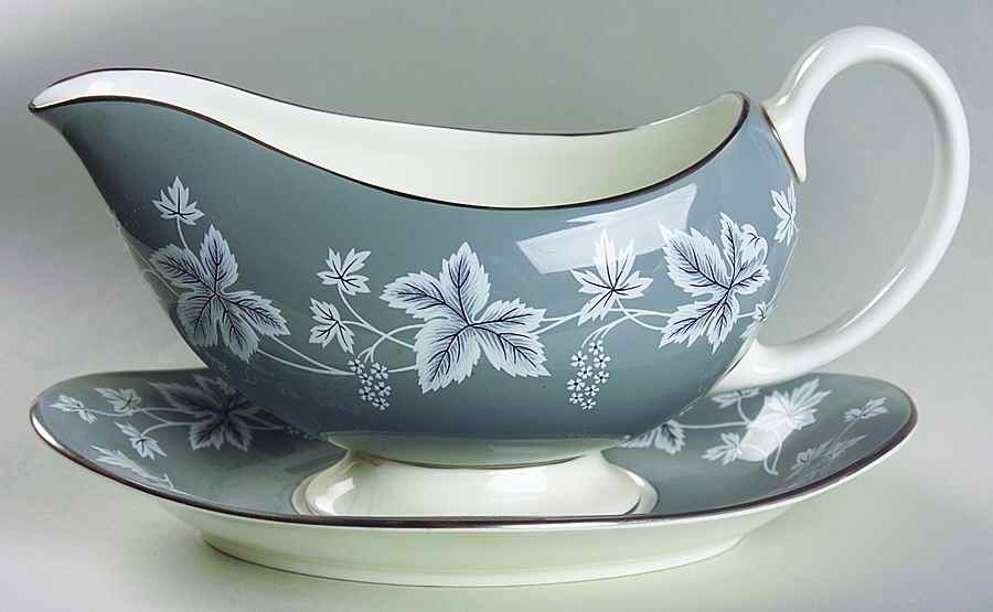 Moselle Gray Gravy Boat & Underplate by Wedgwood-1