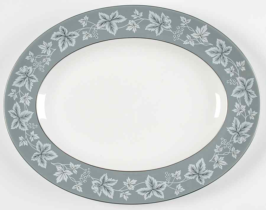 Moselle Gray 13" Oval Serving Platter by Wedgwood-1