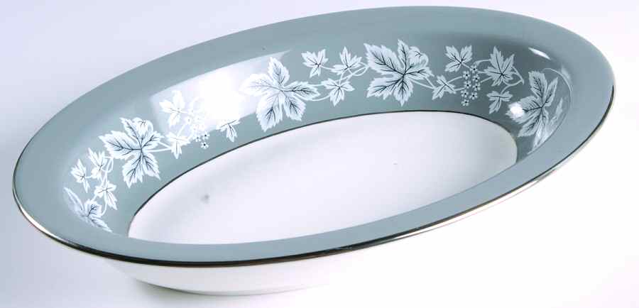 Moselle Gray 10" Oval Vegetable Bowl by Wedgwood-1