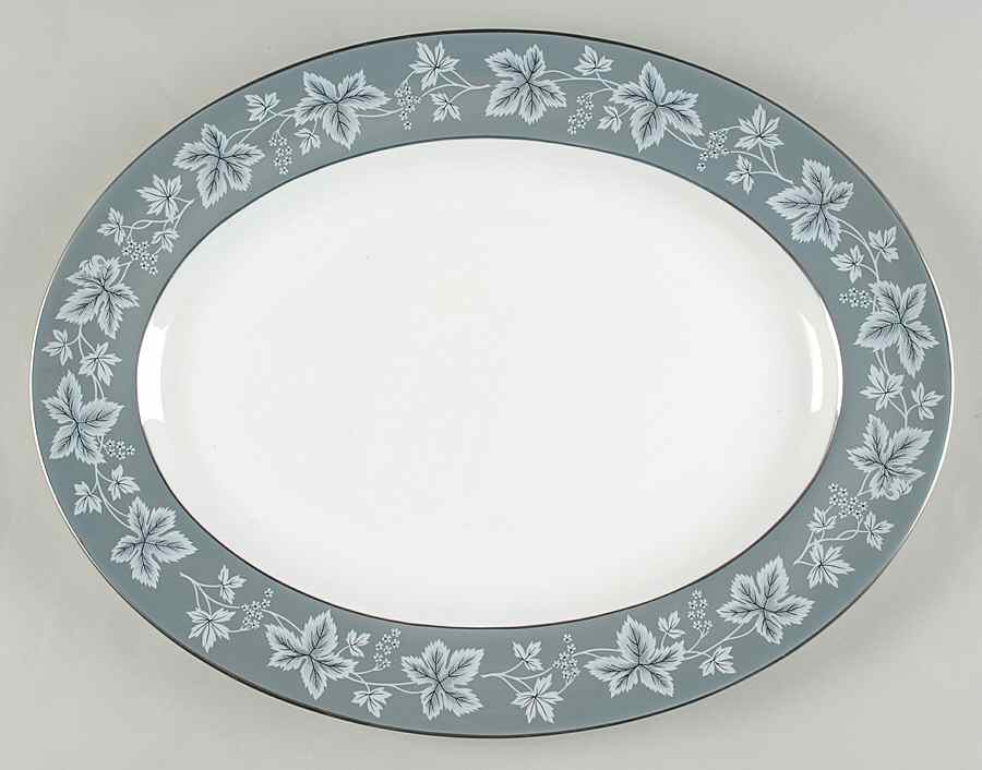 Moselle Gray 15" Oval Serving Platter by Wedgwood-1