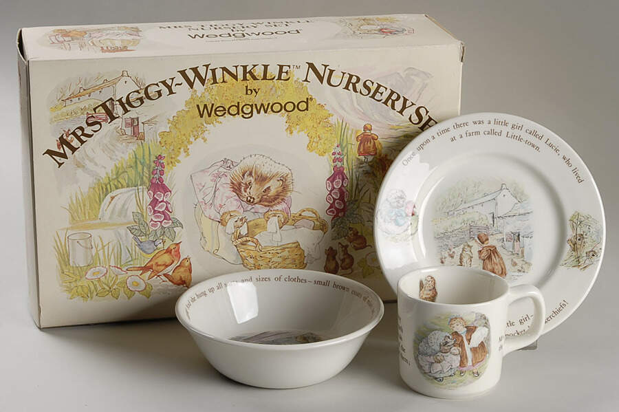 Mrs Tiggy Winkle (3 Pc) Boxed Child's Set (Child Bowl, Plate & Mug) by Wedgwood-1