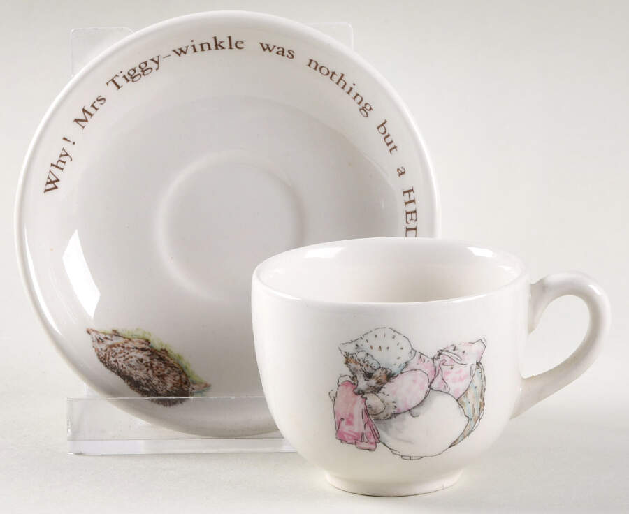 Mrs Tiggy Winkle Miniature Cup and Saucer Set by Wedgwood-1