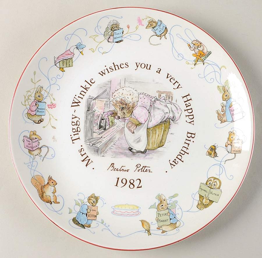 Mrs Tiggy Winkle Happy Birthday Plate by Wedgwood-1