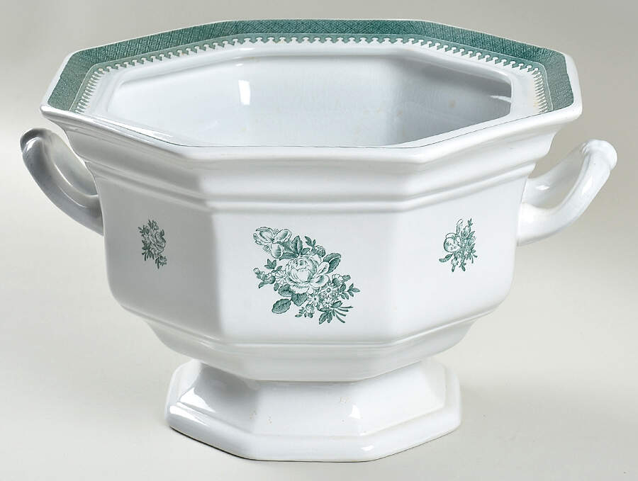 Mount Vernon Green Tureen No Lid by Wedgwood-1
