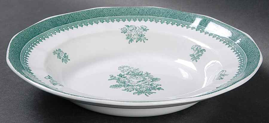 Mount Vernon Green Rim Soup Bowl by Wedgwood-1