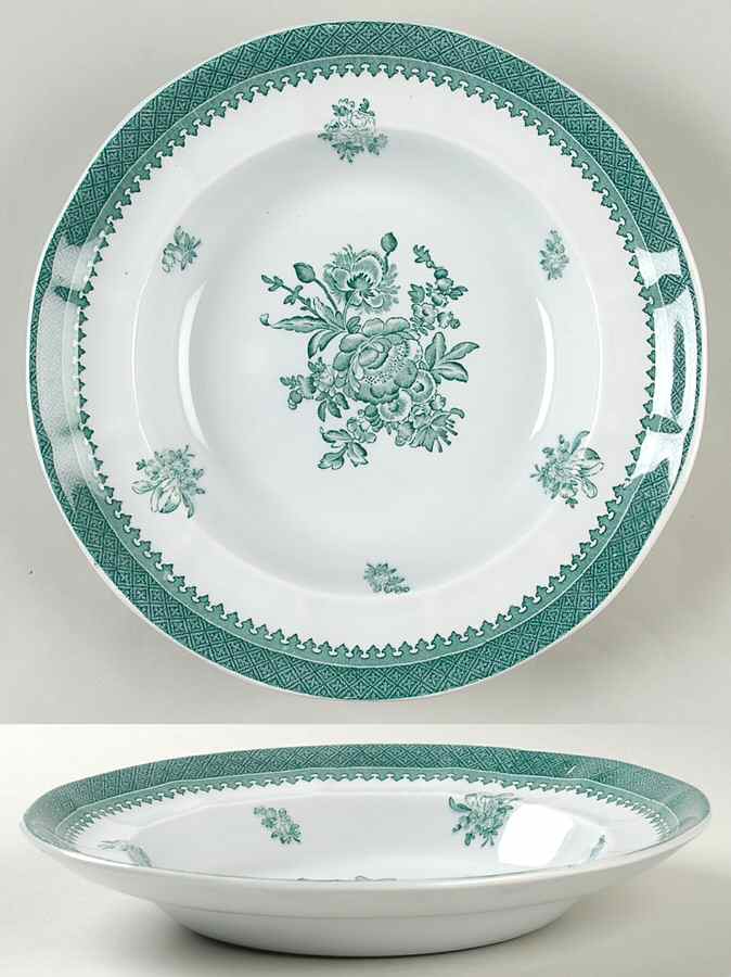 Mount Vernon Green Large Rim Soup Bowl by Wedgwood-1