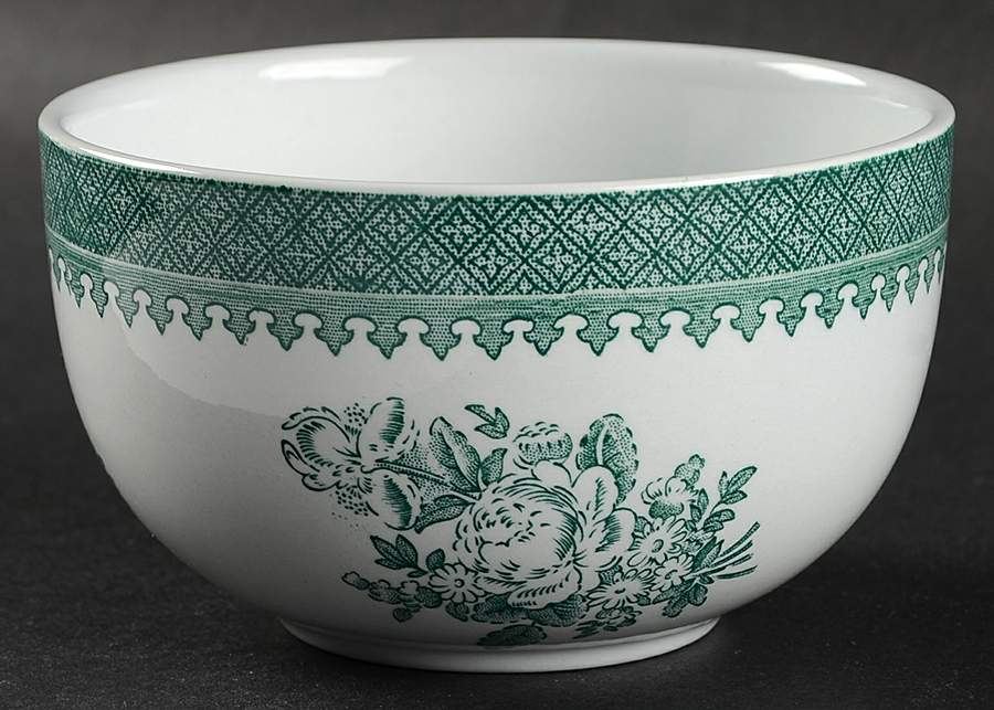 Mount Vernon Green Open Sugar Bowl by Wedgwood-1