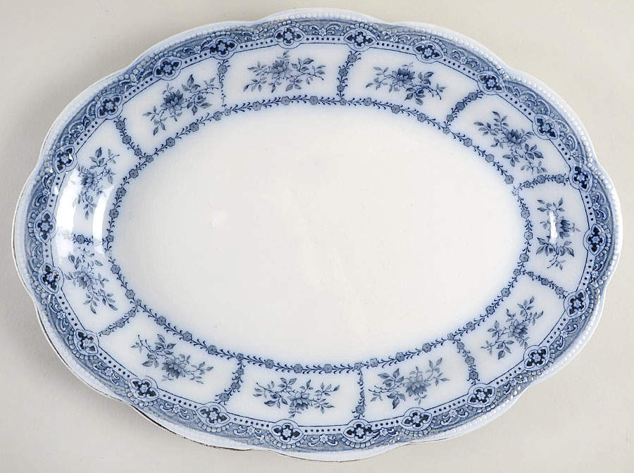 Muriel (Gold Trim) 16" Oval Serving Platter by Wedgwood-1