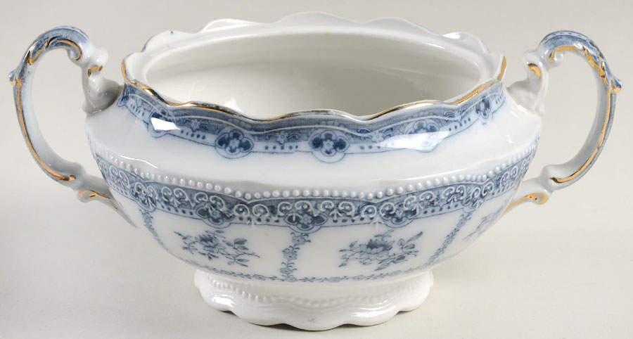 Muriel (Gold Trim) Oversize Sugar Bowl-No Lid by Wedgwood-1
