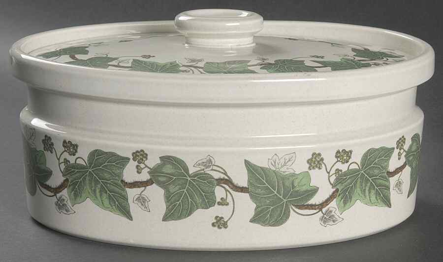 Napoleon Ivy Green (Oven To Table) 2.5 Quart Oval Covered Casserole by Wedgwood-1