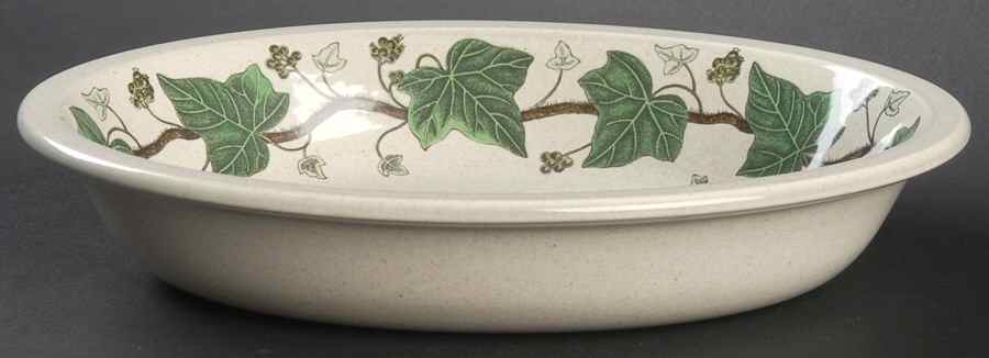 Napoleon Ivy Green (Oven To Table) 9" Oval Vegetable Bowl by Wedgwood-1