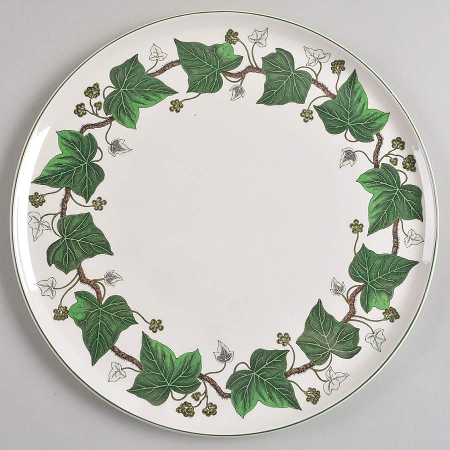 Napoleon Ivy Green (Queen's Ware) Cake Plate by Wedgwood-1