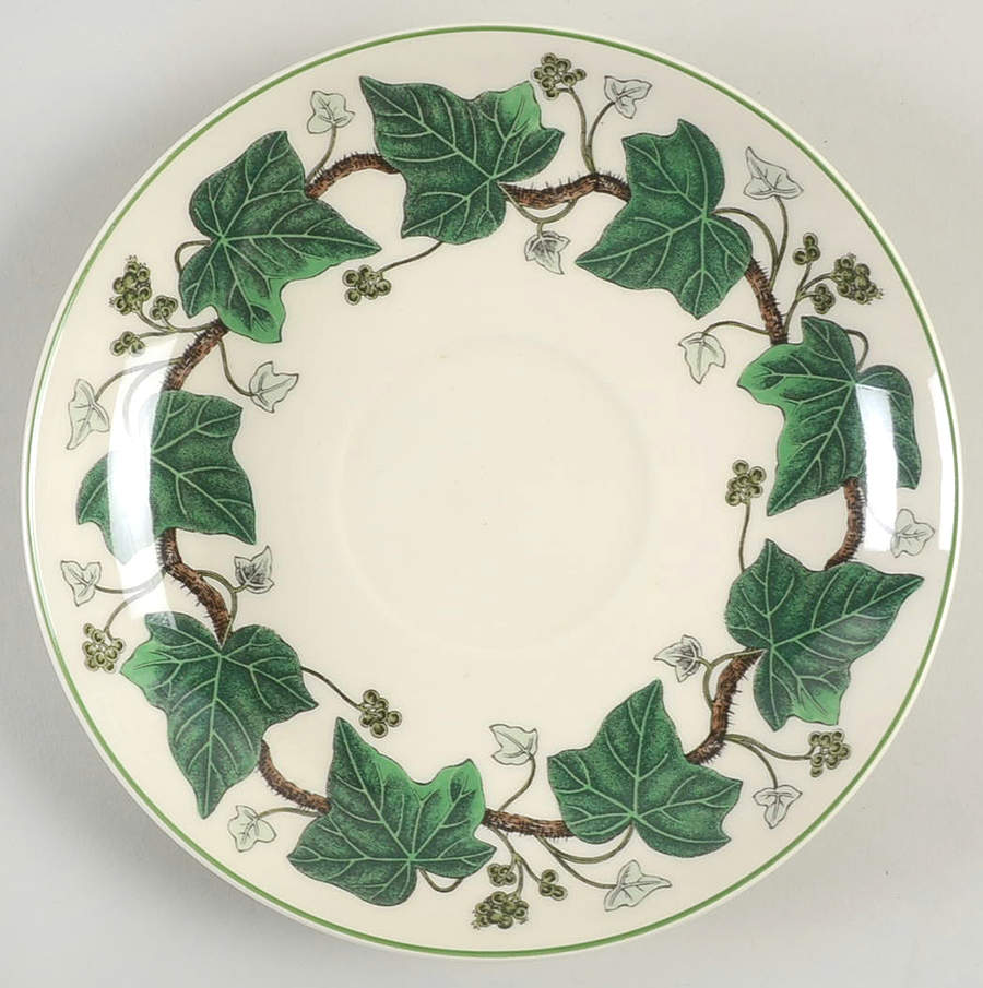 Napoleon Ivy Green (Queen's Ware) Saucer for Oversized Cup by Wedgwood-1