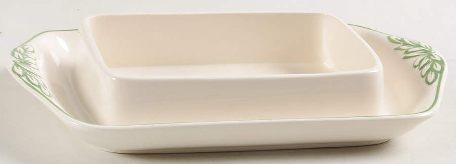 Napoleon Ivy Green (Queen's Ware) Square Butter No Lid by Wedgwood-1