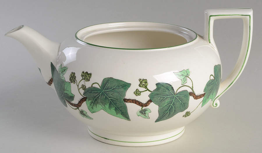 Napoleon Ivy Green (Queen's Ware) Teapot No Lid by Wedgwood-1