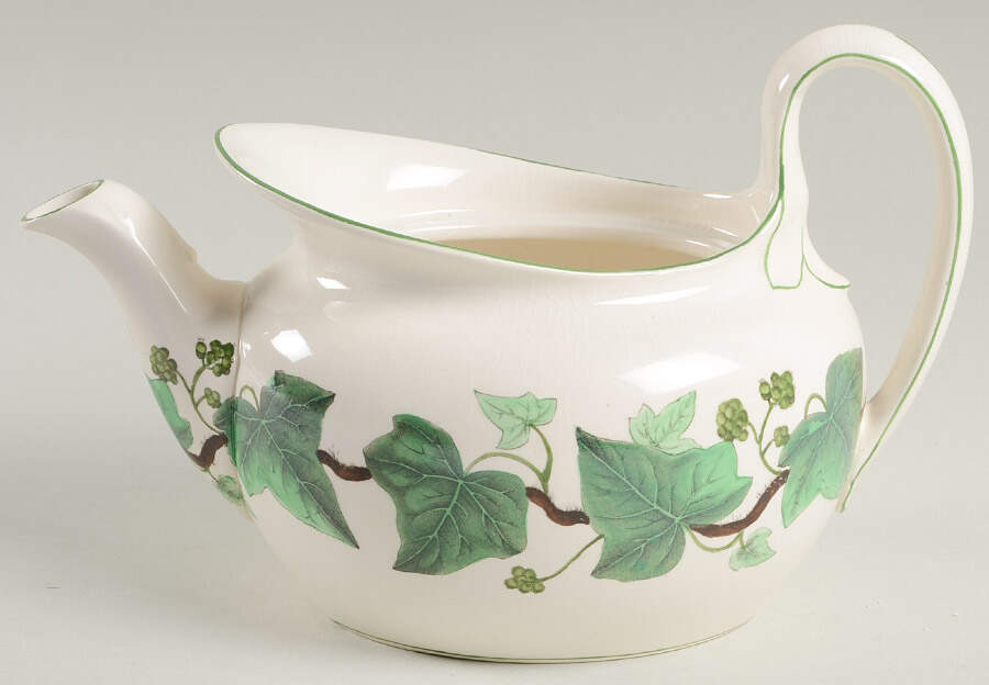 Napoleon Ivy Green (Queen's Ware) Teapot No Lid by Wedgwood-1