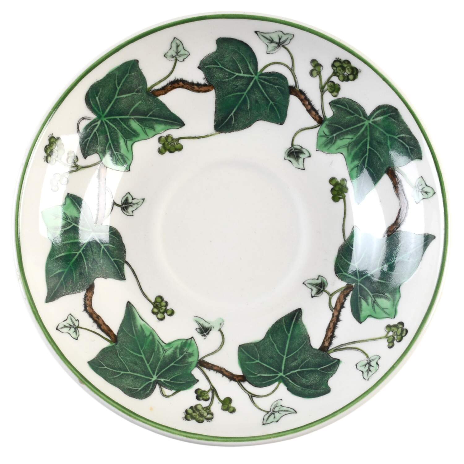 Napoleon Ivy Green (Queen's Ware) Saucer by Wedgwood-1
