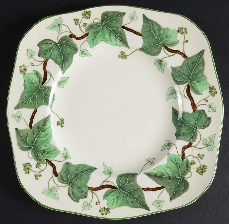 Napoleon Ivy Green (Queen's Ware) Square Luncheon Plate by Wedgwood-1