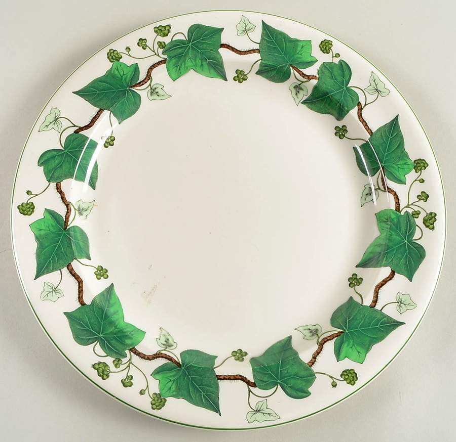 Napoleon Ivy Green (Queen's Ware) Round Torte Plate by Wedgwood-1