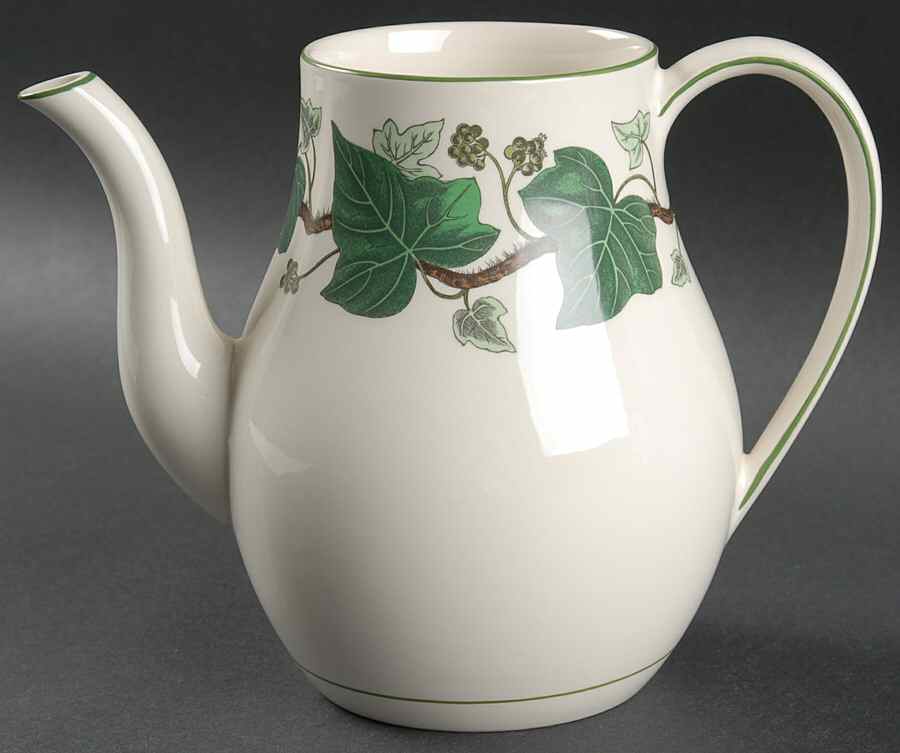 Napoleon Ivy Green (Queen's Ware) Coffee Pot No Lid by Wedgwood-1