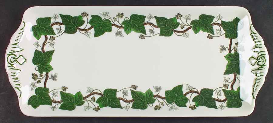 Napoleon Ivy Green (Queen's Ware) Large Sandwich Tray by Wedgwood-1