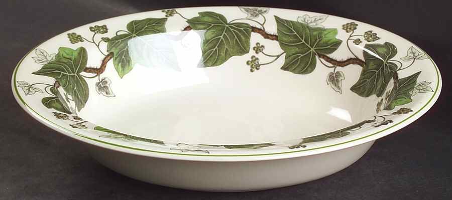 Napoleon Ivy Green (Queen's Ware) 9" Oval Vegetable Bowl by Wedgwood-1
