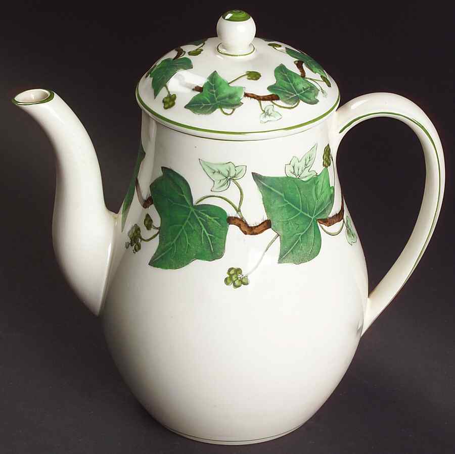 Napoleon Ivy Green (Queen's Ware) Small Coffee Pot & Lid by Wedgwood-1