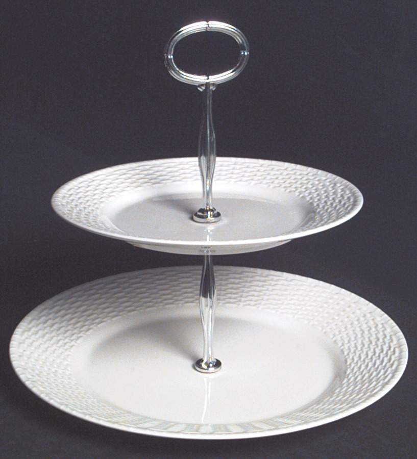 Nantucket 6 5/8"-10"  2 Tiered Serving Tray (Dp, Sp) HC by Wedgwood-1