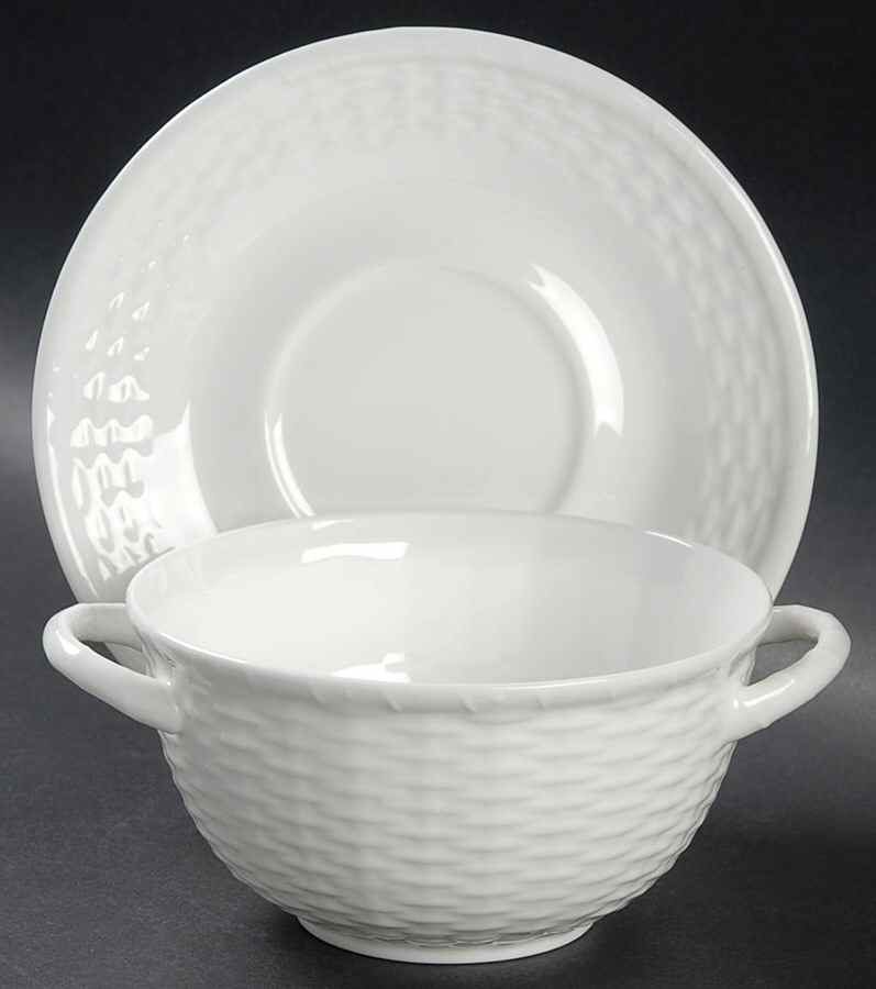 Nantucket Flat Cream Soup Bowl & Saucer Set by Wedgwood-1