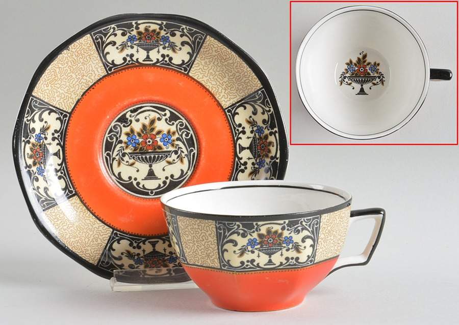 Nanette Red Flat Cup & Saucer Set by Wedgwood-1