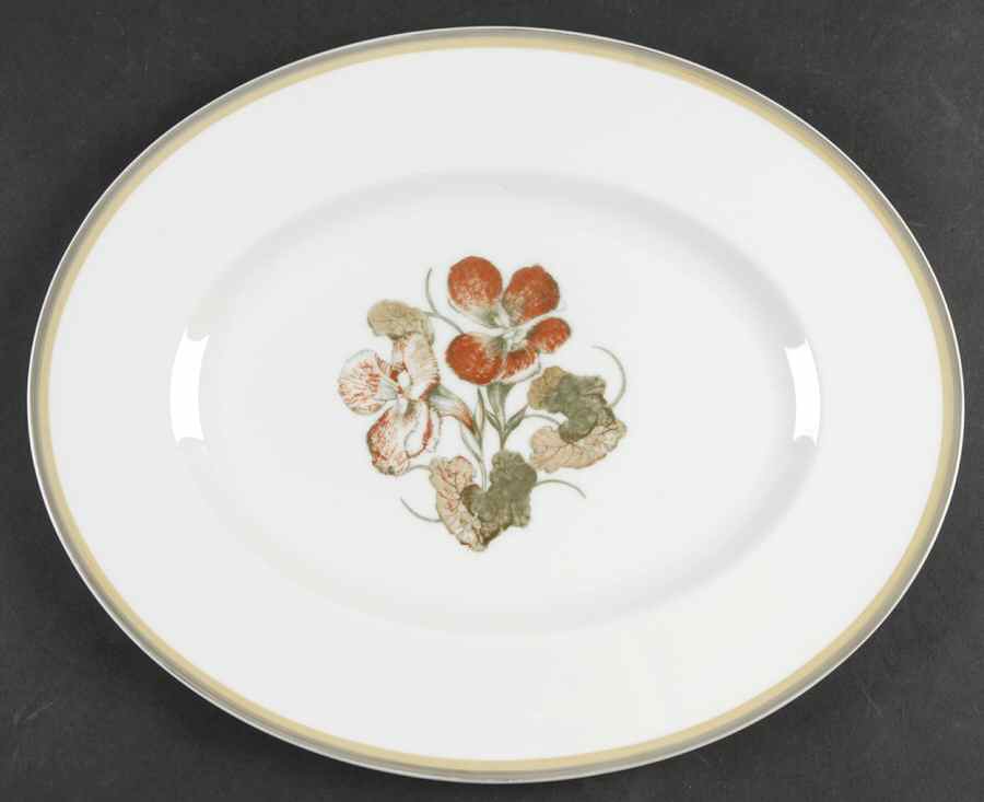 Nasturium (Bone) 13" Oval Serving Platter by Wedgwood-1