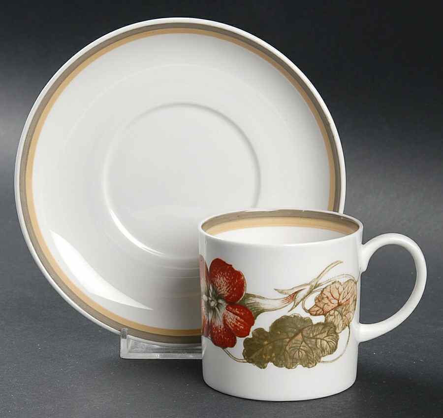 Nasturium (Bone) Can Shape Demitasse Cup and Saucer Set by Wedgwood-1