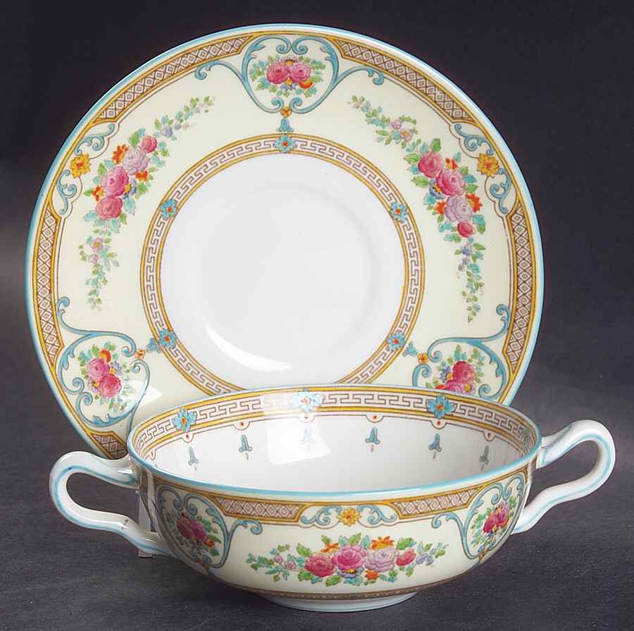 Newlyn Flat Cream Soup Bowl & Saucer Set by Wedgwood-1