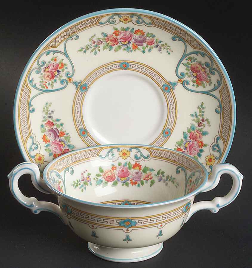 Newlyn Footed Bouillon Cup & Saucer by Wedgwood-1